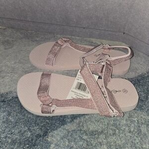 NEW Sole Mates Women's SZ 8 Pink Glitter Beach sandals